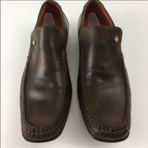 Ben Sherman brown leather slip on loafers. Size 1O